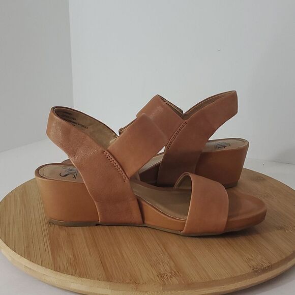 Sofft Women's Leather Wedge Sandal Camel Size 6M - Picture 8 of 11